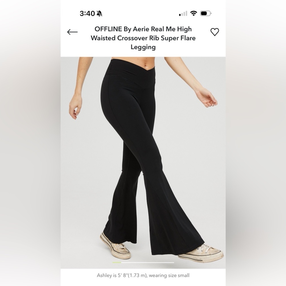 OFFLINE by Aerie Real Me High Waisted Cross Over Rib Super Flare